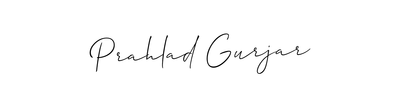 Design your own signature with our free online signature maker. With this signature software, you can create a handwritten (Allison_Script) signature for name Prahlad Gurjar. Prahlad Gurjar signature style 2 images and pictures png