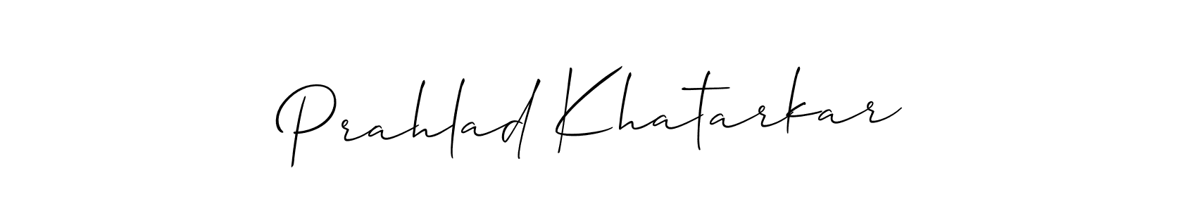 Make a beautiful signature design for name Prahlad Khatarkar. With this signature (Allison_Script) style, you can create a handwritten signature for free. Prahlad Khatarkar signature style 2 images and pictures png