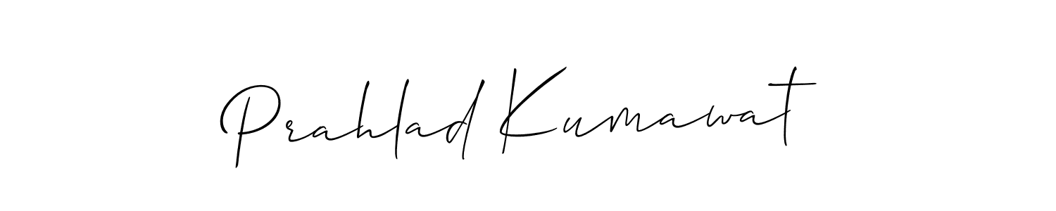 It looks lik you need a new signature style for name Prahlad Kumawat. Design unique handwritten (Allison_Script) signature with our free signature maker in just a few clicks. Prahlad Kumawat signature style 2 images and pictures png