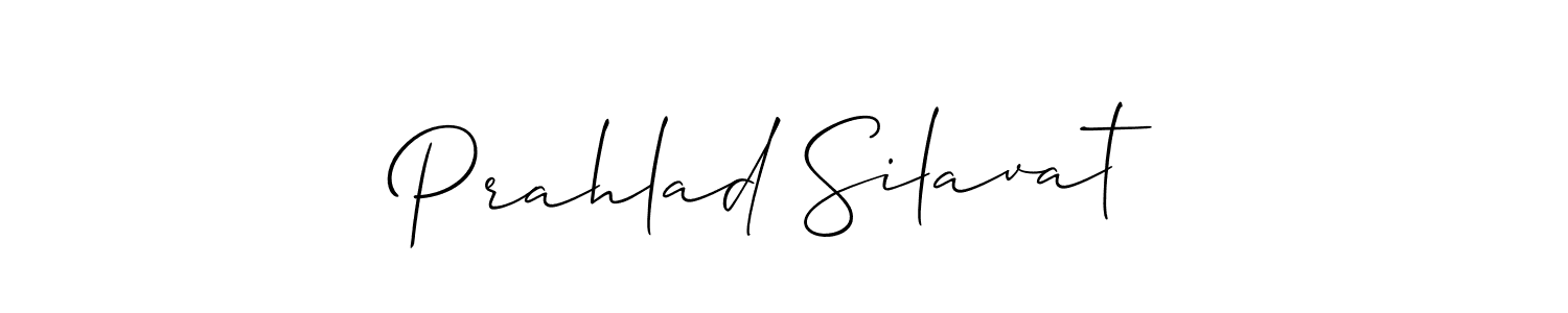 Similarly Allison_Script is the best handwritten signature design. Signature creator online .You can use it as an online autograph creator for name Prahlad Silavat. Prahlad Silavat signature style 2 images and pictures png