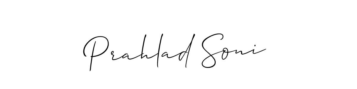 The best way (Allison_Script) to make a short signature is to pick only two or three words in your name. The name Prahlad Soni include a total of six letters. For converting this name. Prahlad Soni signature style 2 images and pictures png