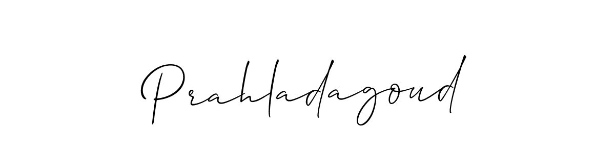 Design your own signature with our free online signature maker. With this signature software, you can create a handwritten (Allison_Script) signature for name Prahladagoud. Prahladagoud signature style 2 images and pictures png