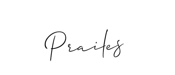 Use a signature maker to create a handwritten signature online. With this signature software, you can design (Allison_Script) your own signature for name Prailes. Prailes signature style 2 images and pictures png