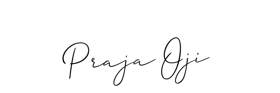 Allison_Script is a professional signature style that is perfect for those who want to add a touch of class to their signature. It is also a great choice for those who want to make their signature more unique. Get Praja Oji name to fancy signature for free. Praja Oji signature style 2 images and pictures png