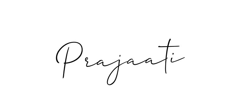Create a beautiful signature design for name Prajaati. With this signature (Allison_Script) fonts, you can make a handwritten signature for free. Prajaati signature style 2 images and pictures png