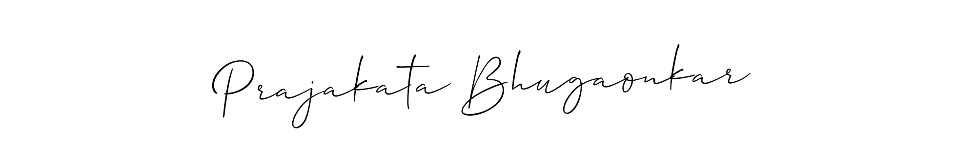 How to make Prajakata Bhugaonkar signature? Allison_Script is a professional autograph style. Create handwritten signature for Prajakata Bhugaonkar name. Prajakata Bhugaonkar signature style 2 images and pictures png