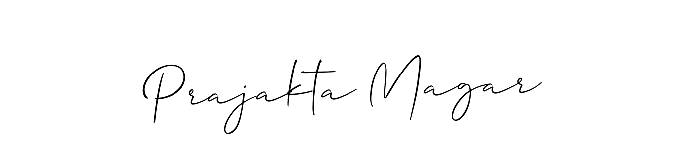 Use a signature maker to create a handwritten signature online. With this signature software, you can design (Allison_Script) your own signature for name Prajakta Magar. Prajakta Magar signature style 2 images and pictures png