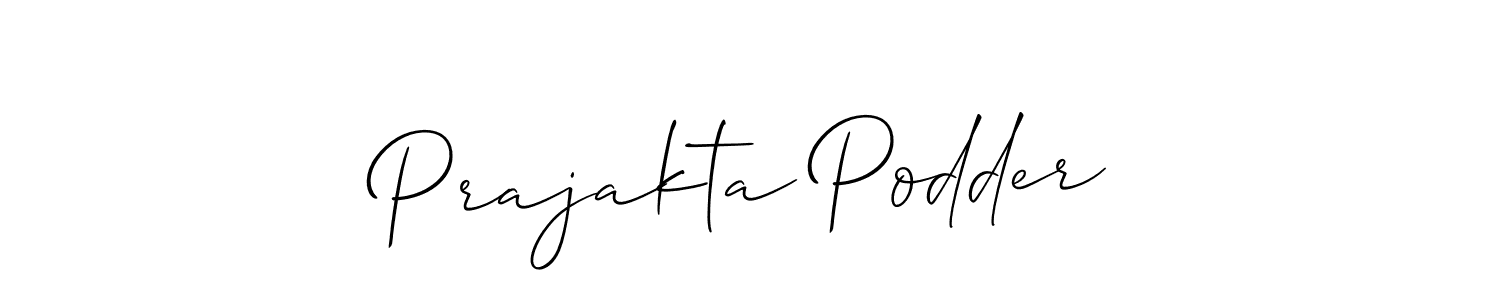 Create a beautiful signature design for name Prajakta Podder. With this signature (Allison_Script) fonts, you can make a handwritten signature for free. Prajakta Podder signature style 2 images and pictures png