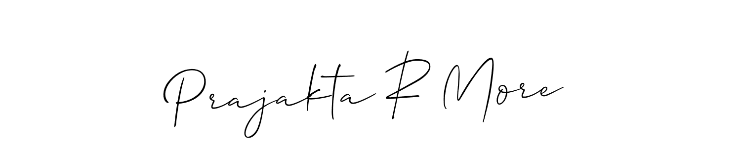 The best way (Allison_Script) to make a short signature is to pick only two or three words in your name. The name Prajakta R More include a total of six letters. For converting this name. Prajakta R More signature style 2 images and pictures png
