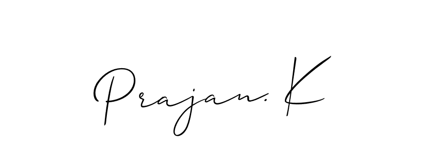 if you are searching for the best signature style for your name Prajan. K. so please give up your signature search. here we have designed multiple signature styles  using Allison_Script. Prajan. K signature style 2 images and pictures png