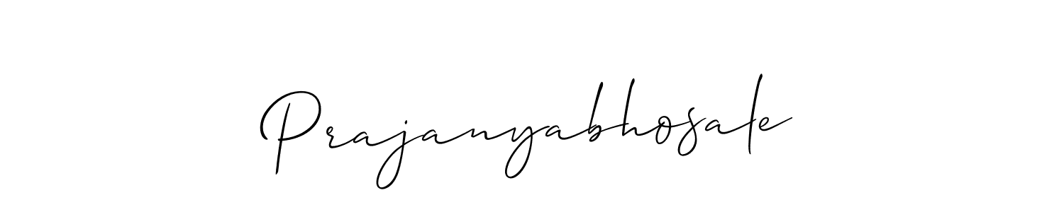 How to make Prajanyabhosale signature? Allison_Script is a professional autograph style. Create handwritten signature for Prajanyabhosale name. Prajanyabhosale signature style 2 images and pictures png