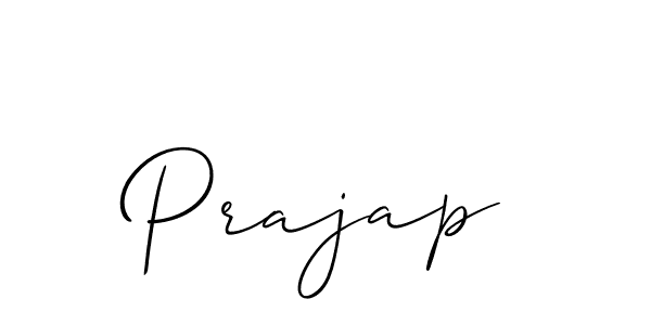 Use a signature maker to create a handwritten signature online. With this signature software, you can design (Allison_Script) your own signature for name Prajap. Prajap signature style 2 images and pictures png