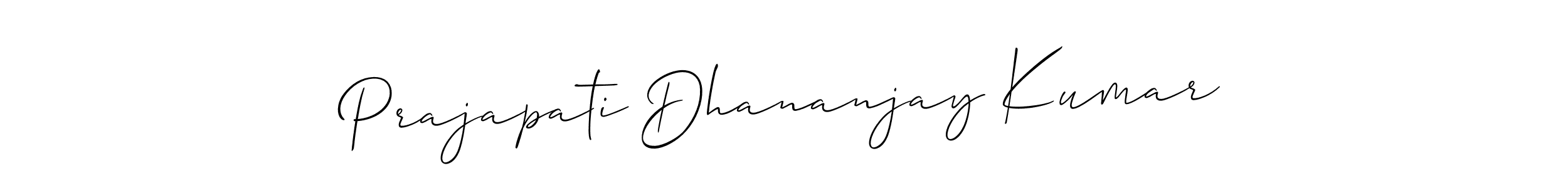 Create a beautiful signature design for name Prajapati Dhananjay Kumar. With this signature (Allison_Script) fonts, you can make a handwritten signature for free. Prajapati Dhananjay Kumar signature style 2 images and pictures png
