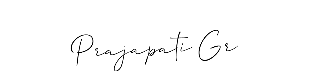 Use a signature maker to create a handwritten signature online. With this signature software, you can design (Allison_Script) your own signature for name Prajapati Gr. Prajapati Gr signature style 2 images and pictures png