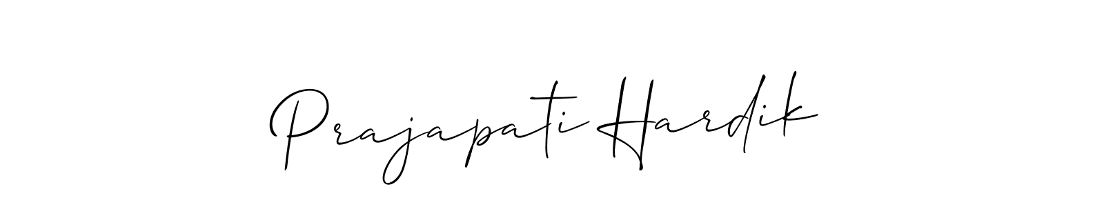 Create a beautiful signature design for name Prajapati Hardik. With this signature (Allison_Script) fonts, you can make a handwritten signature for free. Prajapati Hardik signature style 2 images and pictures png