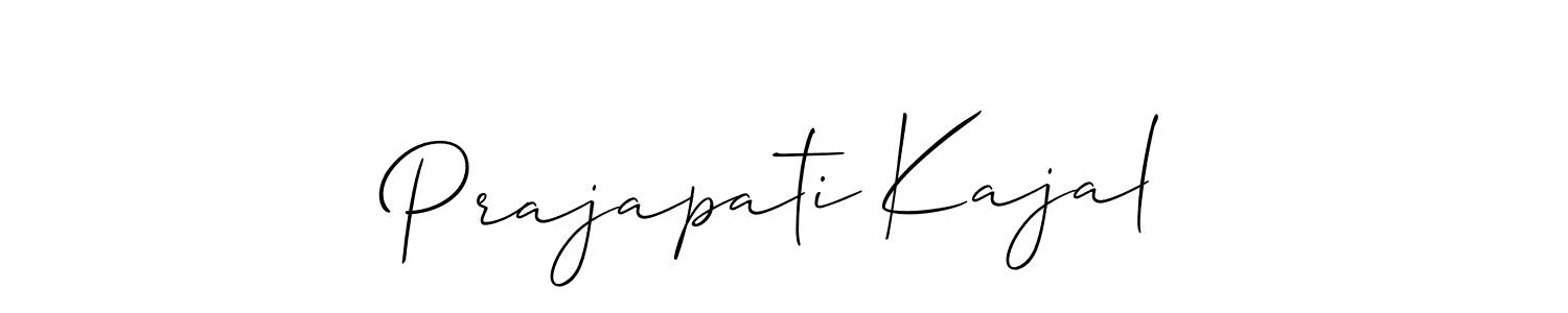 Make a beautiful signature design for name Prajapati Kajal. With this signature (Allison_Script) style, you can create a handwritten signature for free. Prajapati Kajal signature style 2 images and pictures png