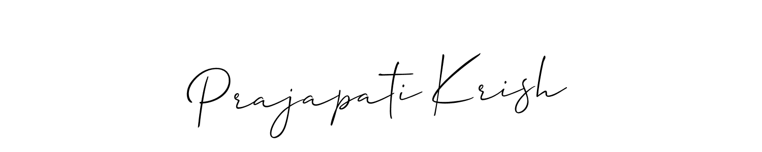 You should practise on your own different ways (Allison_Script) to write your name (Prajapati Krish) in signature. don't let someone else do it for you. Prajapati Krish signature style 2 images and pictures png