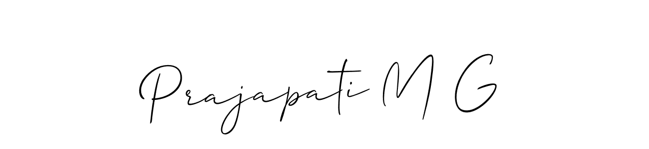 Prajapati M G stylish signature style. Best Handwritten Sign (Allison_Script) for my name. Handwritten Signature Collection Ideas for my name Prajapati M G. Prajapati M G signature style 2 images and pictures png