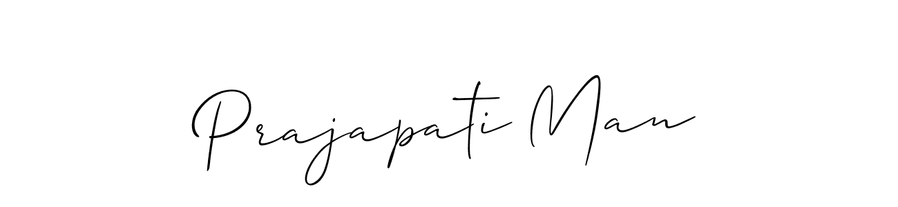 You should practise on your own different ways (Allison_Script) to write your name (Prajapati Man) in signature. don't let someone else do it for you. Prajapati Man signature style 2 images and pictures png