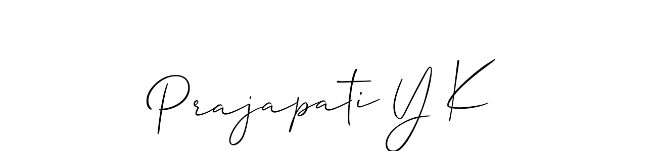 Use a signature maker to create a handwritten signature online. With this signature software, you can design (Allison_Script) your own signature for name Prajapati Y K. Prajapati Y K signature style 2 images and pictures png