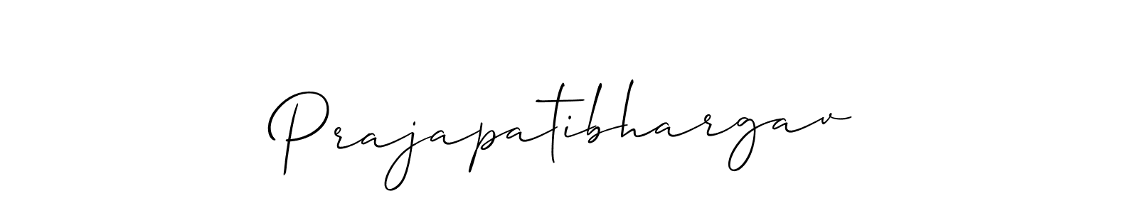 Design your own signature with our free online signature maker. With this signature software, you can create a handwritten (Allison_Script) signature for name Prajapatibhargav. Prajapatibhargav signature style 2 images and pictures png