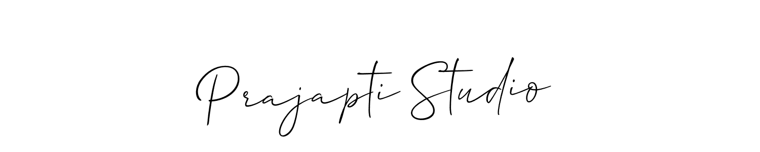 Design your own signature with our free online signature maker. With this signature software, you can create a handwritten (Allison_Script) signature for name Prajapti Studio. Prajapti Studio signature style 2 images and pictures png