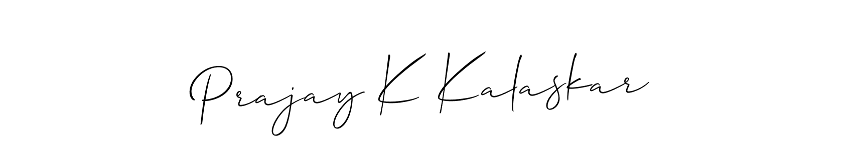 Prajay K Kalaskar stylish signature style. Best Handwritten Sign (Allison_Script) for my name. Handwritten Signature Collection Ideas for my name Prajay K Kalaskar. Prajay K Kalaskar signature style 2 images and pictures png