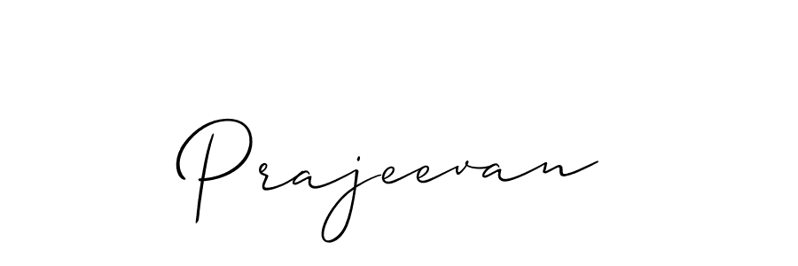 Create a beautiful signature design for name Prajeevan. With this signature (Allison_Script) fonts, you can make a handwritten signature for free. Prajeevan signature style 2 images and pictures png