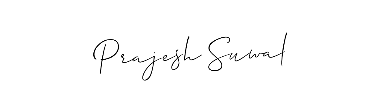 Prajesh Suwal stylish signature style. Best Handwritten Sign (Allison_Script) for my name. Handwritten Signature Collection Ideas for my name Prajesh Suwal. Prajesh Suwal signature style 2 images and pictures png