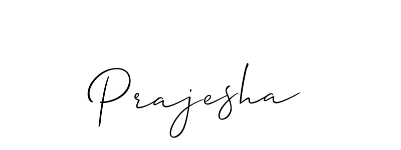 Also we have Prajesha name is the best signature style. Create professional handwritten signature collection using Allison_Script autograph style. Prajesha signature style 2 images and pictures png