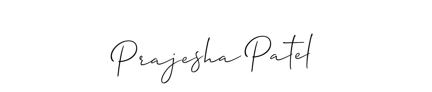 Also we have Prajesha Patel name is the best signature style. Create professional handwritten signature collection using Allison_Script autograph style. Prajesha Patel signature style 2 images and pictures png