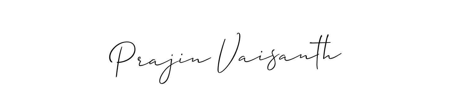 Make a short Prajin Vaisanth signature style. Manage your documents anywhere anytime using Allison_Script. Create and add eSignatures, submit forms, share and send files easily. Prajin Vaisanth signature style 2 images and pictures png