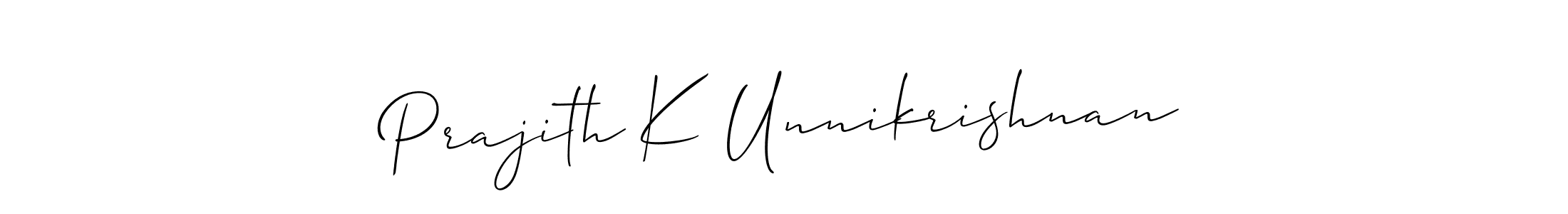 Prajith K Unnikrishnan stylish signature style. Best Handwritten Sign (Allison_Script) for my name. Handwritten Signature Collection Ideas for my name Prajith K Unnikrishnan. Prajith K Unnikrishnan signature style 2 images and pictures png