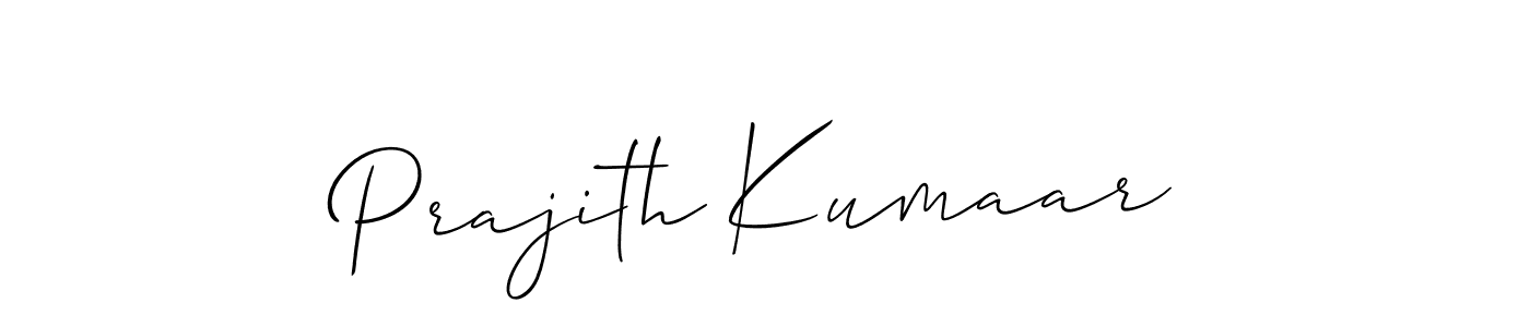 if you are searching for the best signature style for your name Prajith Kumaar. so please give up your signature search. here we have designed multiple signature styles  using Allison_Script. Prajith Kumaar signature style 2 images and pictures png