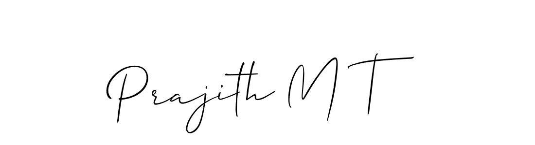 Also we have Prajith M T name is the best signature style. Create professional handwritten signature collection using Allison_Script autograph style. Prajith M T signature style 2 images and pictures png