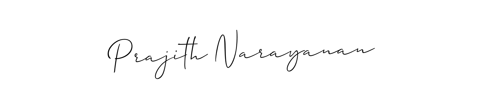 Design your own signature with our free online signature maker. With this signature software, you can create a handwritten (Allison_Script) signature for name Prajith Narayanan. Prajith Narayanan signature style 2 images and pictures png