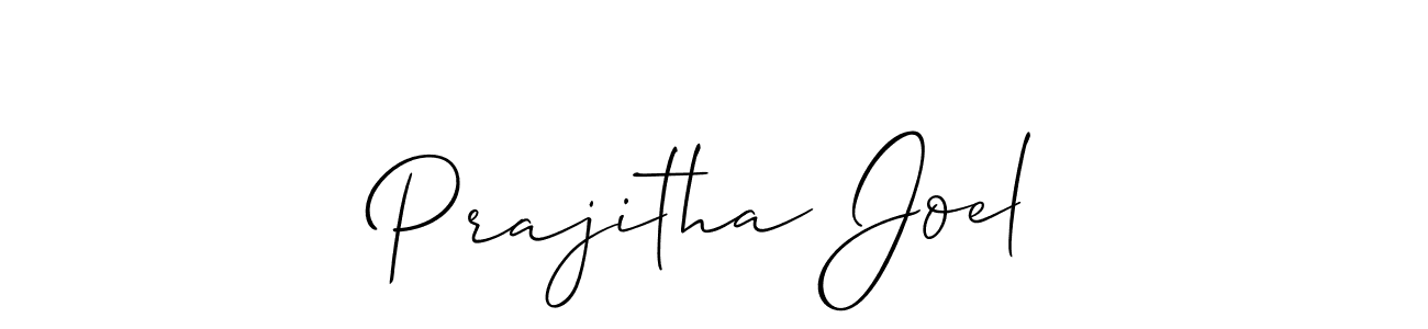 if you are searching for the best signature style for your name Prajitha Joel. so please give up your signature search. here we have designed multiple signature styles  using Allison_Script. Prajitha Joel signature style 2 images and pictures png
