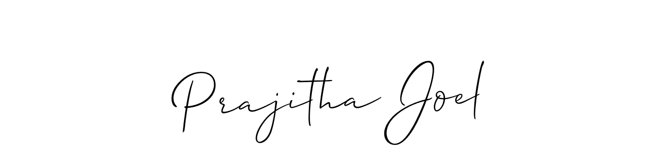 You should practise on your own different ways (Allison_Script) to write your name (Prajitha Joel) in signature. don't let someone else do it for you. Prajitha Joel signature style 2 images and pictures png
