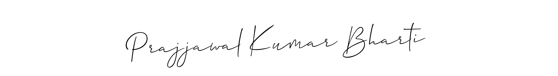 This is the best signature style for the Prajjawal Kumar Bharti name. Also you like these signature font (Allison_Script). Mix name signature. Prajjawal Kumar Bharti signature style 2 images and pictures png