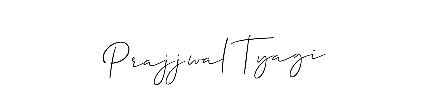 The best way (Allison_Script) to make a short signature is to pick only two or three words in your name. The name Prajjwal Tyagi include a total of six letters. For converting this name. Prajjwal Tyagi signature style 2 images and pictures png