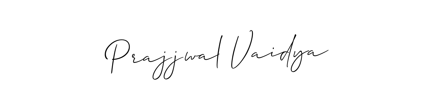 How to make Prajjwal Vaidya name signature. Use Allison_Script style for creating short signs online. This is the latest handwritten sign. Prajjwal Vaidya signature style 2 images and pictures png