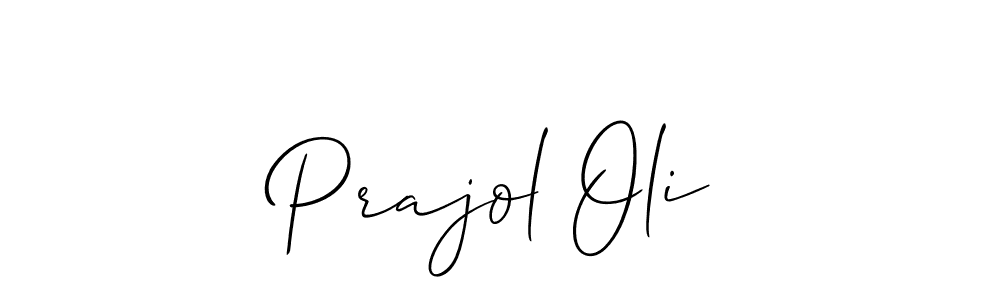 Design your own signature with our free online signature maker. With this signature software, you can create a handwritten (Allison_Script) signature for name Prajol Oli. Prajol Oli signature style 2 images and pictures png