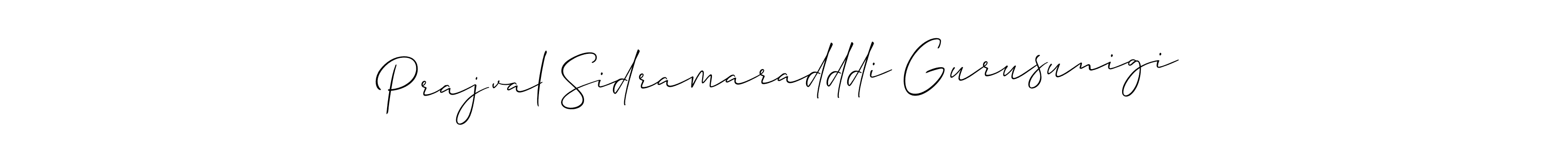 Create a beautiful signature design for name Prajval Sidramaradddi Gurusunigi. With this signature (Allison_Script) fonts, you can make a handwritten signature for free. Prajval Sidramaradddi Gurusunigi signature style 2 images and pictures png