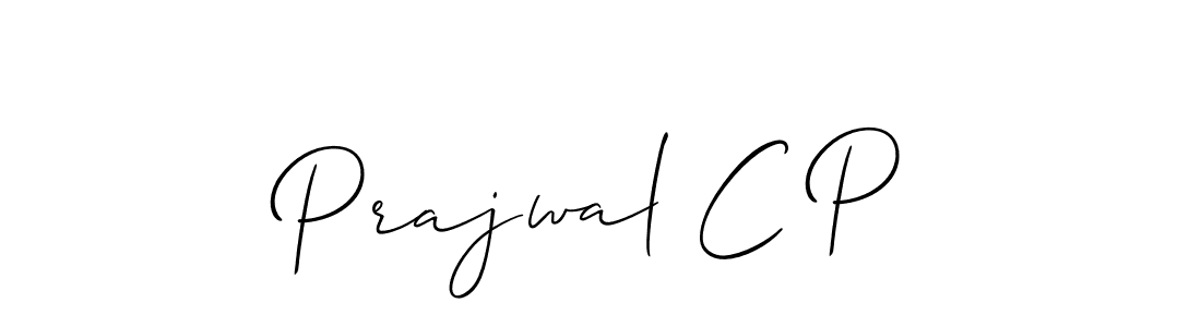 The best way (Allison_Script) to make a short signature is to pick only two or three words in your name. The name Prajwal C P include a total of six letters. For converting this name. Prajwal C P signature style 2 images and pictures png