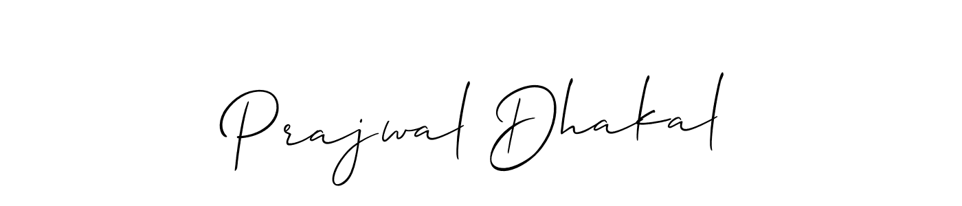How to make Prajwal Dhakal name signature. Use Allison_Script style for creating short signs online. This is the latest handwritten sign. Prajwal Dhakal signature style 2 images and pictures png