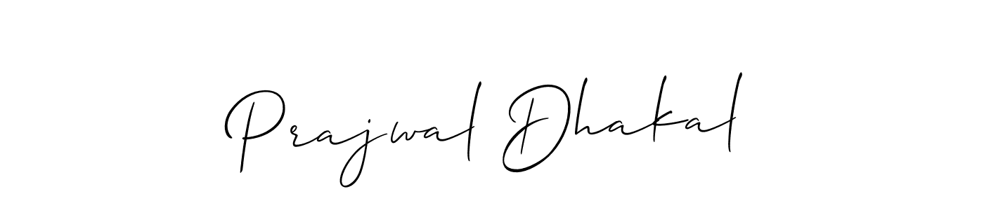 How to make Prajwal Dhakal name signature. Use Allison_Script style for creating short signs online. This is the latest handwritten sign. Prajwal Dhakal signature style 2 images and pictures png