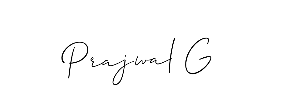 You should practise on your own different ways (Allison_Script) to write your name (Prajwal G) in signature. don't let someone else do it for you. Prajwal G signature style 2 images and pictures png