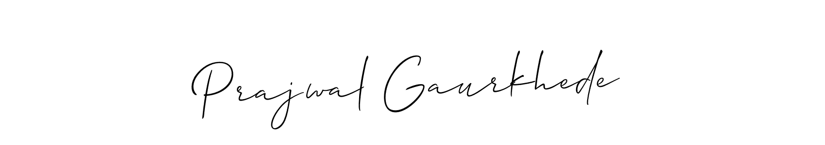 This is the best signature style for the Prajwal Gaurkhede name. Also you like these signature font (Allison_Script). Mix name signature. Prajwal Gaurkhede signature style 2 images and pictures png
