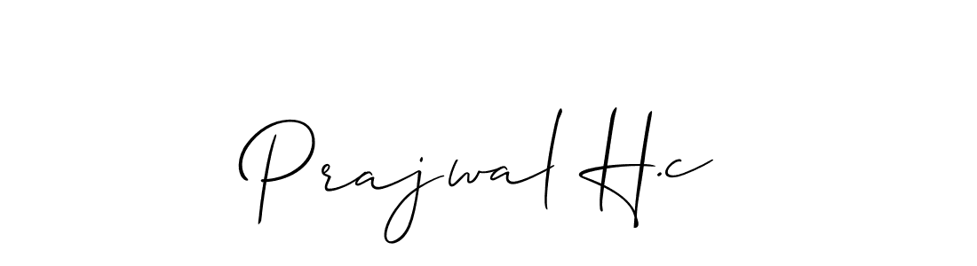 if you are searching for the best signature style for your name Prajwal H.c. so please give up your signature search. here we have designed multiple signature styles  using Allison_Script. Prajwal H.c signature style 2 images and pictures png