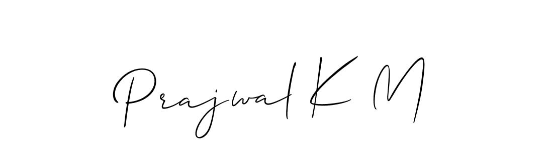 Design your own signature with our free online signature maker. With this signature software, you can create a handwritten (Allison_Script) signature for name Prajwal K M. Prajwal K M signature style 2 images and pictures png